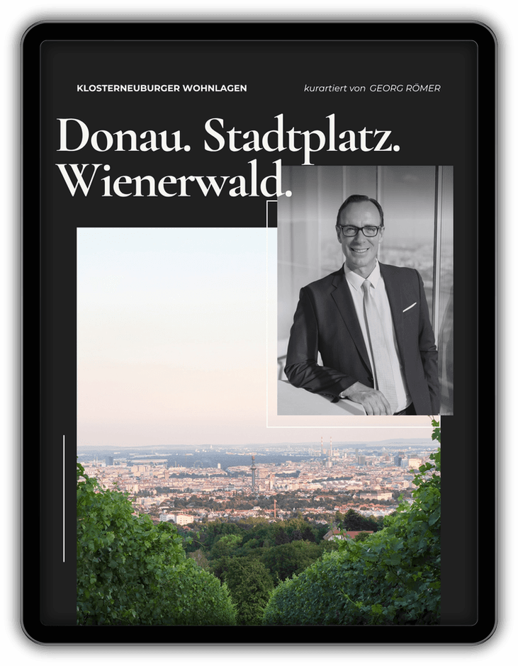 Titelseite des Wohnlagen-Guides auf einem Tablet