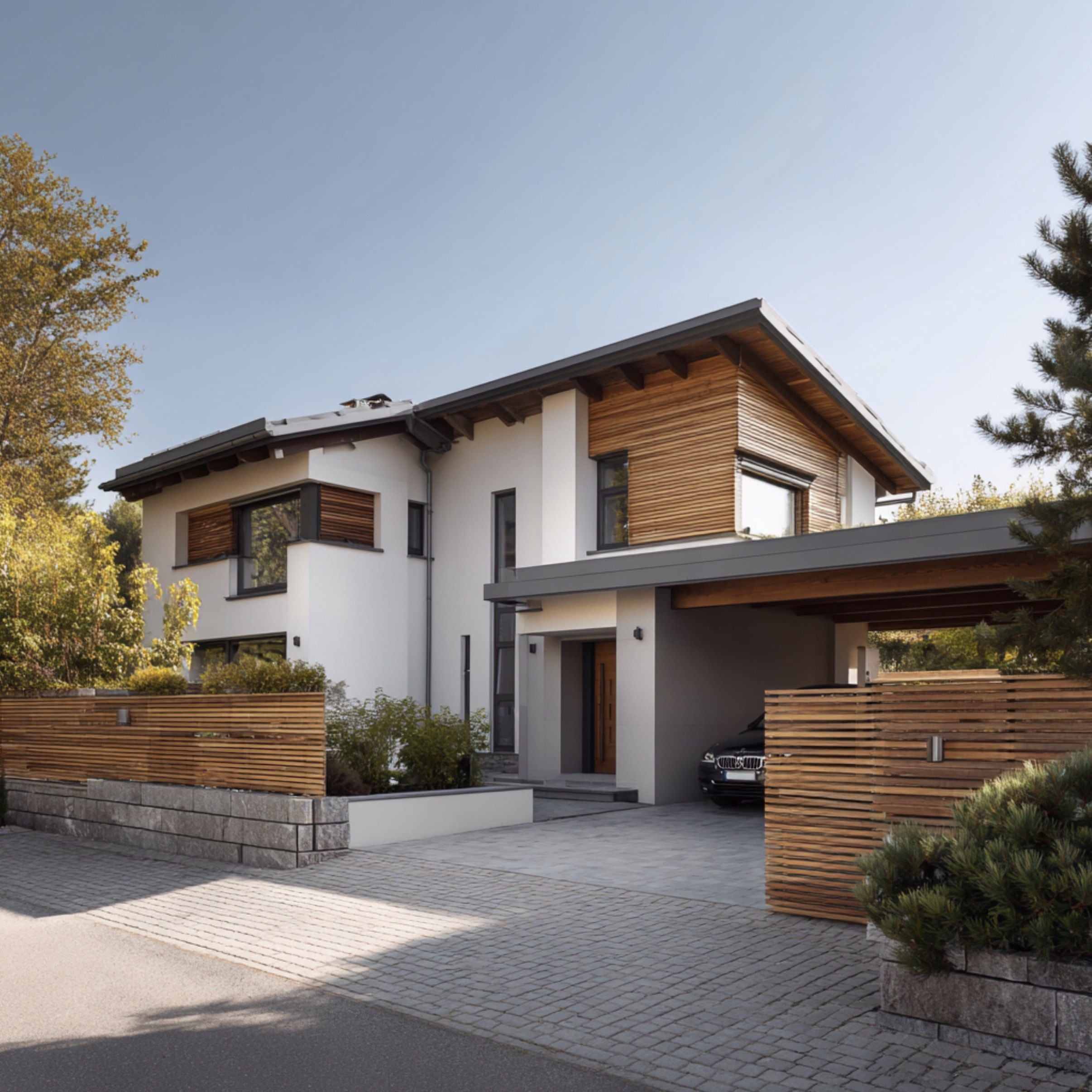 Modernes Wohnhaus mit Holzfassade